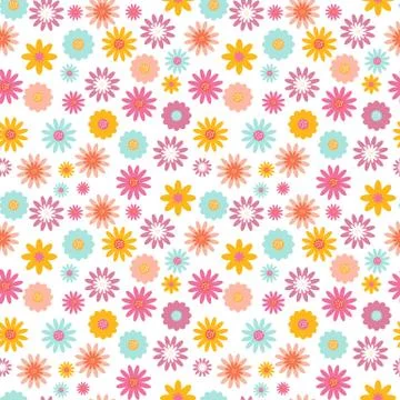 Seamless Pattern Background with Flowers. Vector Illustration Illustrazione stock