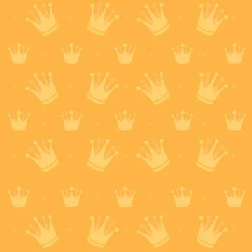 Seamless pattern background with golden crowns Vector Stock Illustration