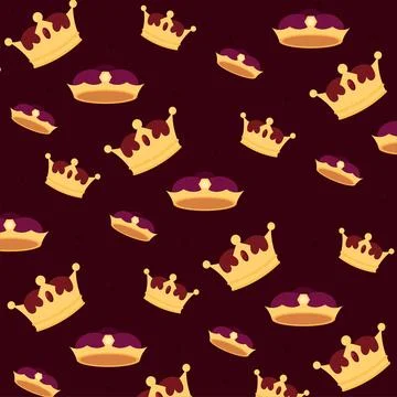 Seamless pattern background with golden crowns Vector Stock Illustration