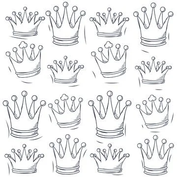 Seamless pattern background with golden crowns Vector Stock Illustration