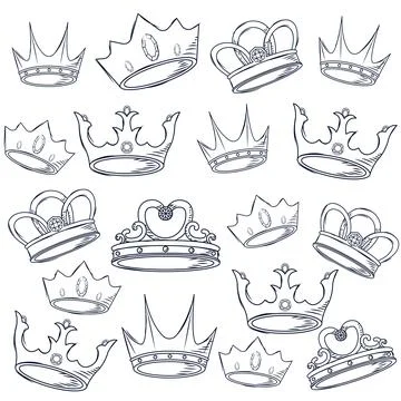 Seamless pattern background with golden crowns Vector Stock Illustration