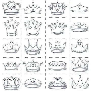Seamless pattern background with golden crowns Vector Stock Illustration