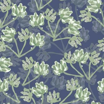 Seamless pattern background with green abstract flower bush , greeting card o Stock Illustration
