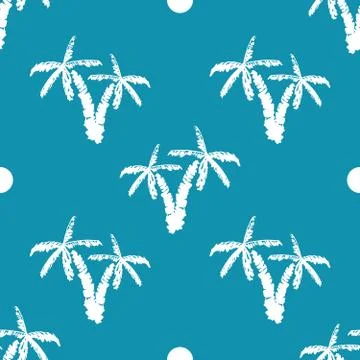 Seamless pattern background with hand drawn palm trees, summer seamless, back Illustrazione stock