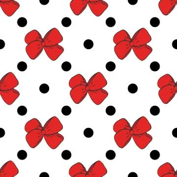 Seamless pattern background with handdrawn bows vector illustration Stock Illustration