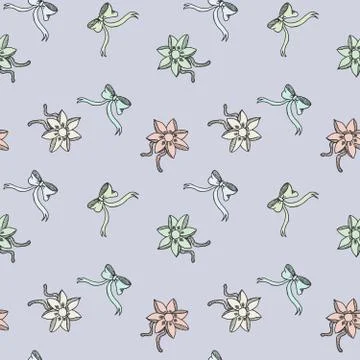 Seamless pattern background with handdrawn bows vector illustration 스톡 일러스트