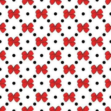Seamless pattern background with handdrawn bows vector illustration Stock Illustration