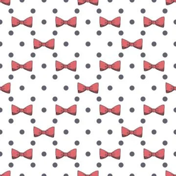 Seamless pattern background with handdrawn bows vector illustration 스톡 일러스트