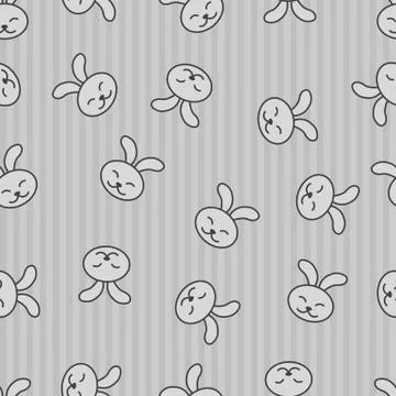 Seamless pattern background hare. Vector rabbit. Sleeping animals. Illustrazione stock