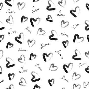 Seamless pattern background with heart and love words , valentine card Illustrazione stock