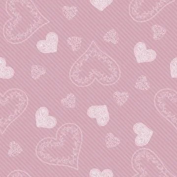 Seamless pattern background with hearts. Stock Illustration
