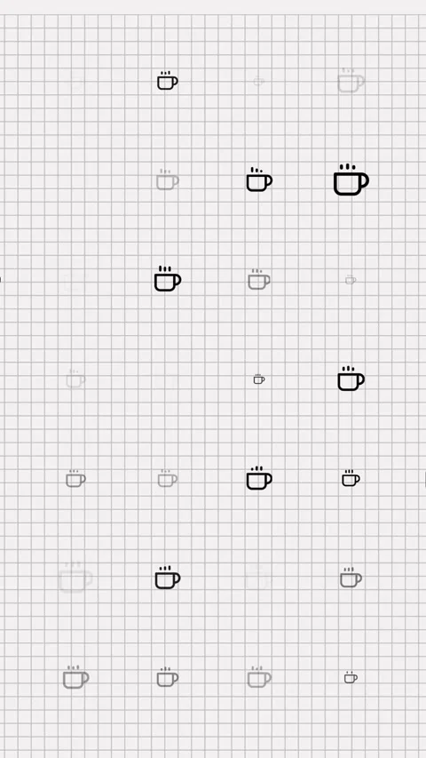 Seamless pattern background with hot drink cups. animation. small, black and Stock Footage 323365234