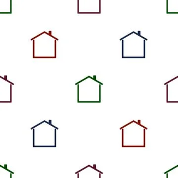 Seamless pattern background with houses. Illustrazione stock