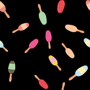 Seamless Pattern Background with Ice Cream Vector Illustration. EPS10 Stock Illustration