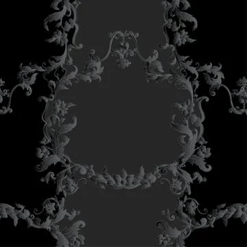 Seamless pattern, background Inbaroque, rococo, victorian, renaissance style. Stock Illustration