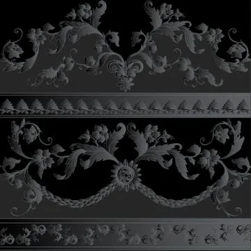 Seamless pattern, background Inbaroque, rococo, victorian, renaissance style. Stock Illustration