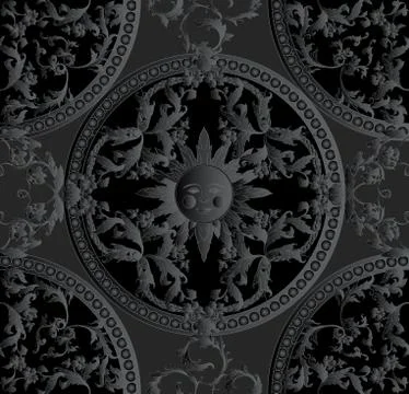 Seamless pattern, background Inbaroque, rococo, victorian, renaissance style. Stock Illustration