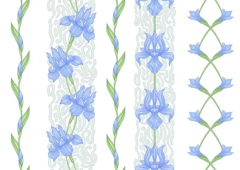 Seamless pattern, background with Iris Stock Illustration