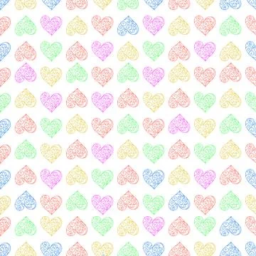 Seamless pattern background with lace heart. Stock Illustration