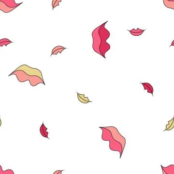 Seamless pattern background with lips Stock Illustration
