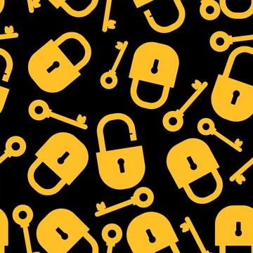 Seamless pattern background lock, padlock, key Stock Illustration