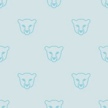 Seamless pattern background with low poly cheetah Stock Illustration