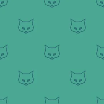 Seamless pattern background with low poly cat Stock Illustration