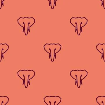 Seamless pattern background with low poly elephant Stock Illustration