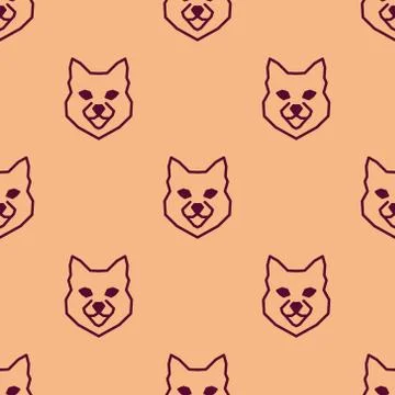 Seamless pattern background with low poly bobcat Stock Illustration
