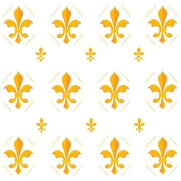 Seamless pattern background with lys flower symbols Vector Stock Illustration