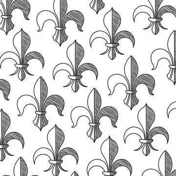 Seamless pattern background with lys flower symbols Vector Stock Illustration