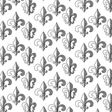 Seamless pattern background with lys flower symbols Vector Stock Illustration