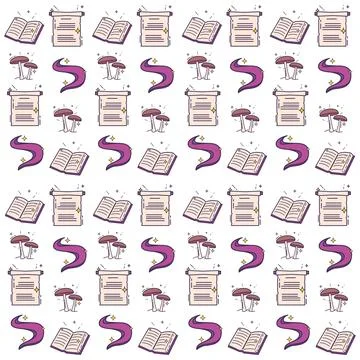 Seamless pattern background with magic icons Vector Stockillustratie