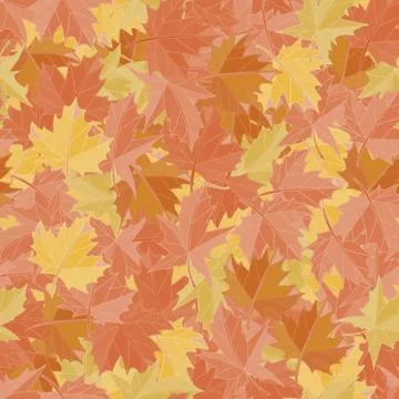 Seamless pattern background maple leafs. Illustrazione stock
