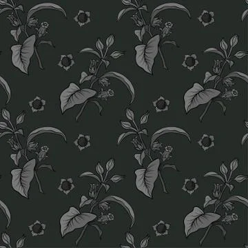 Seamless pattern, background with miraculous, hallucinogenic plants Stock Illustration