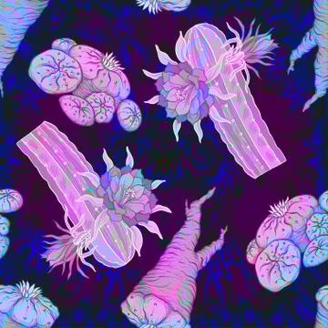 Seamless pattern, background with miraculous, hallucinogenic plants Illustrazione stock
