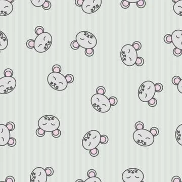Seamless pattern background mouse. Vector wallpaper for kids. Animal tile. Stock Illustration