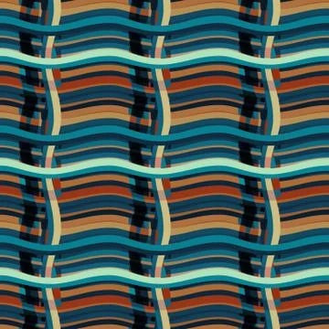 Seamless pattern background with multi-colored wavy lines. Illustrazione stock
