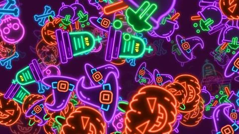 Seamless pattern background. multicolored Halloween icons Stock Illustration