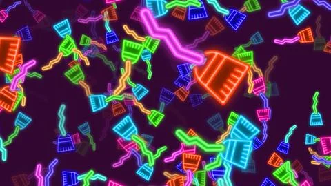 Seamless pattern background. multicolored Halloween icons Stock Illustration