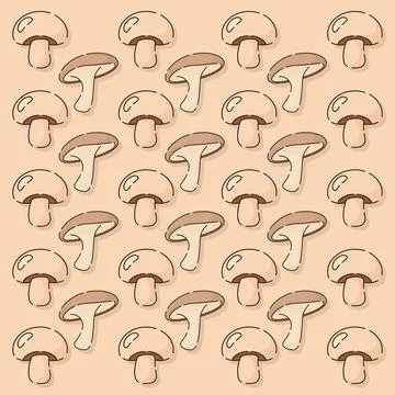Seamless pattern background with mushroom icons Vector Stock Illustration