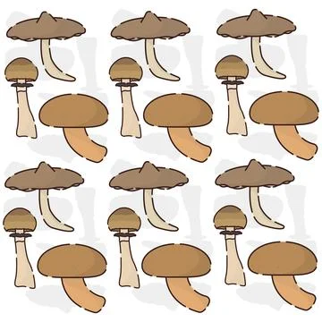 Seamless pattern background with mushroom icons Vector Stockillustratie