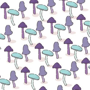 Seamless pattern background with mushroom icons Vector Stock Illustration