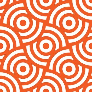 Seamless pattern background ornament of striped concentric circles. Retro mosaic Stock Illustration
