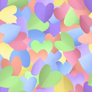 Seamless pattern background with pastel hearts. Stock Illustration