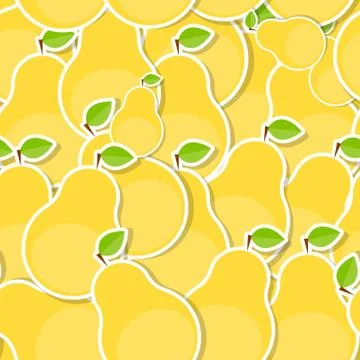 Seamless Pattern Background from Pear Vector Illustration Stock Illustration