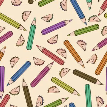 Seamless pattern background pencil. Stock Illustration