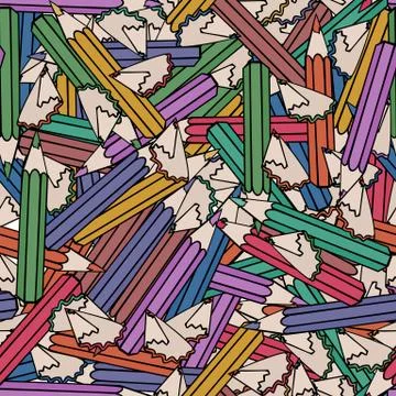 Seamless pattern background pencil. School design vector. Study wallpaper. Ed Illustrazione stock