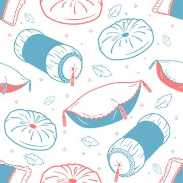 Seamless pattern background pillows Stock Illustration