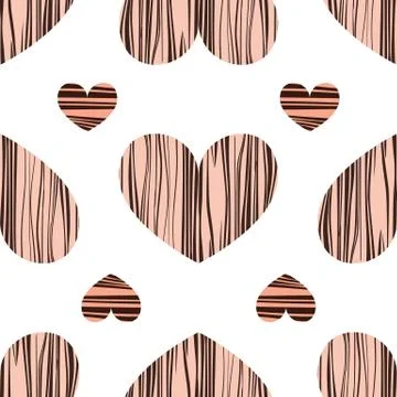 Seamless pattern background with pink hearts. Stock Illustration